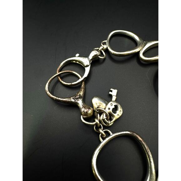 Vintage Fossil Silver-tone Oval Link Bracelet - Picture 6 of 7